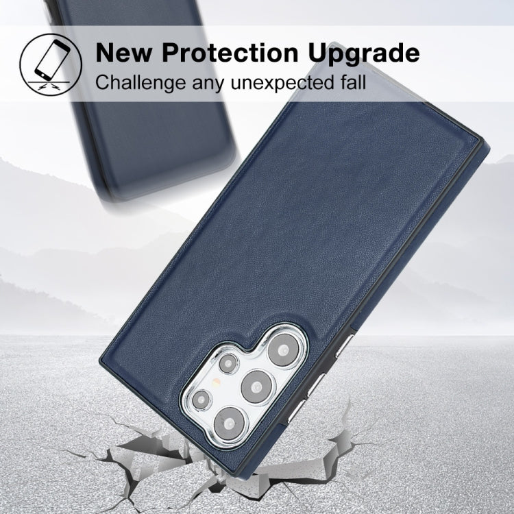 For Samsung Galaxy S24 Ultra 5G Leather Texture Full Coverage Phone Case(Blue) - HoMEdemic™ 