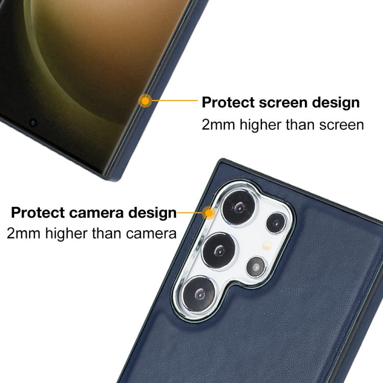 For Samsung Galaxy S24 Ultra 5G Leather Texture Full Coverage Phone Case(Blue) - HoMEdemic™ 