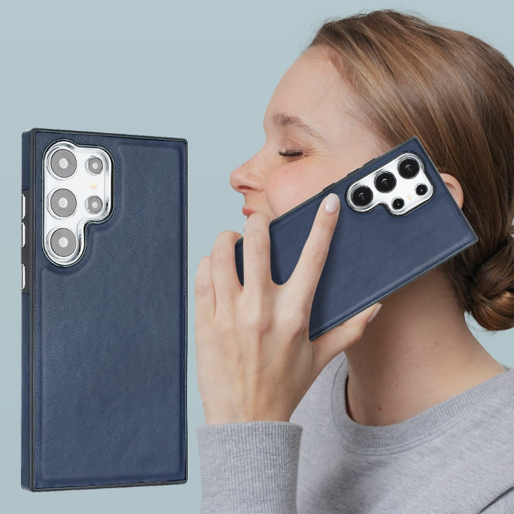 For Samsung Galaxy S24 Ultra 5G Leather Texture Full Coverage Phone Case(Blue) - HoMEdemic™ 