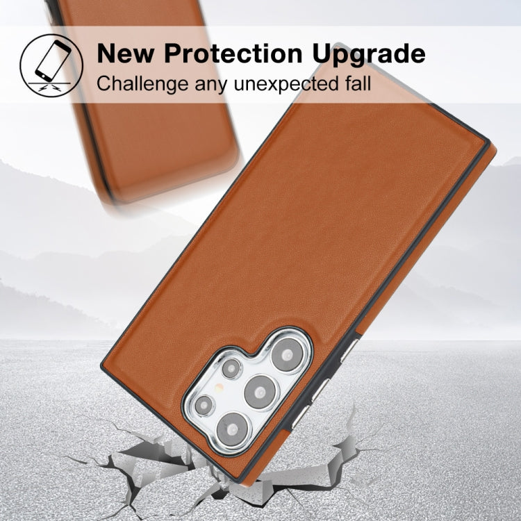 For Samsung Galaxy S24 Ultra 5G Leather Texture Full Coverage Phone Case(Brown) - HoMEdemic™ 