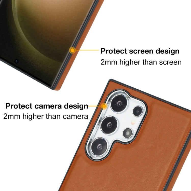 For Samsung Galaxy S24 Ultra 5G Leather Texture Full Coverage Phone Case(Brown) - HoMEdemic™ 