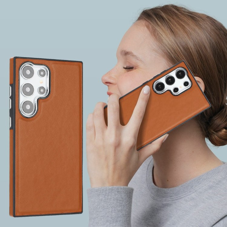 For Samsung Galaxy S24 Ultra 5G Leather Texture Full Coverage Phone Case(Brown) - HoMEdemic™ 