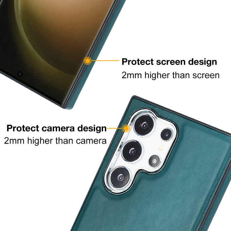For Samsung Galaxy S24 Ultra 5G Leather Texture Full Coverage Phone Case(Green) - HoMEdemic™ 