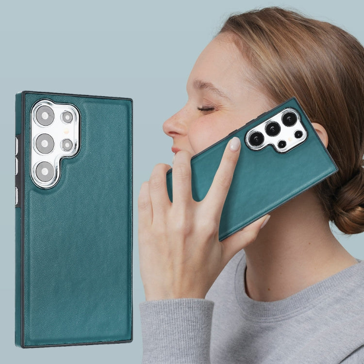 For Samsung Galaxy S24 Ultra 5G Leather Texture Full Coverage Phone Case(Green) - HoMEdemic™ 