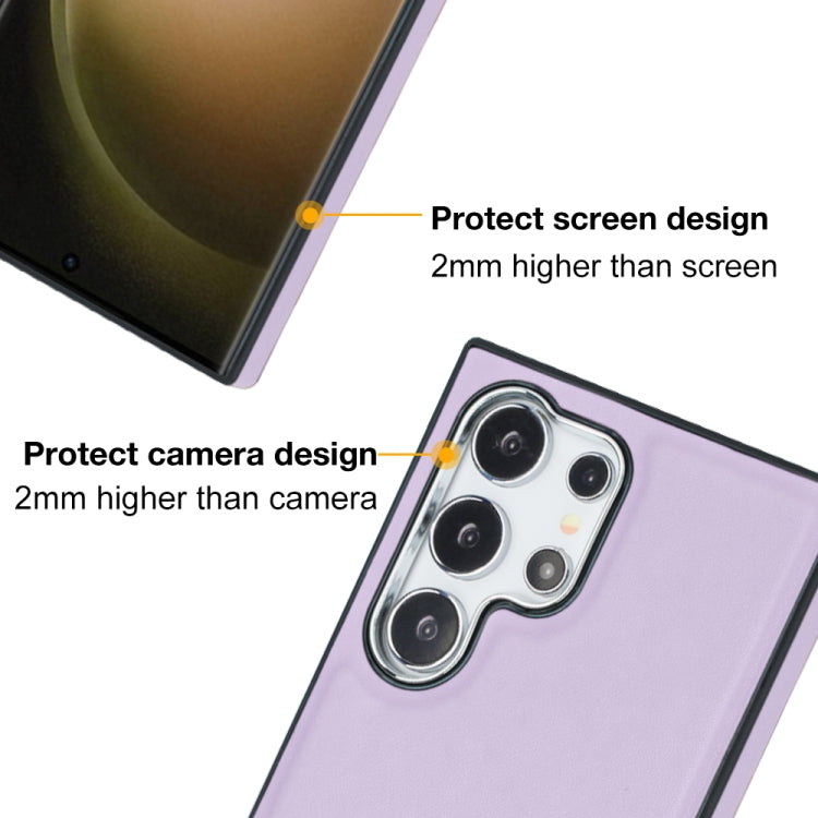 For Samsung Galaxy S24 Ultra 5G Leather Texture Full Coverage Phone Case(Purple) - HoMEdemic™ 