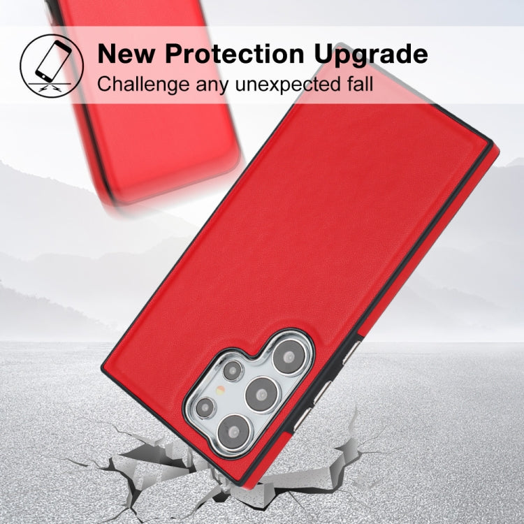 For Samsung Galaxy S24 Ultra 5G Leather Texture Full Coverage Phone Case(Red) - HoMEdemic™ 