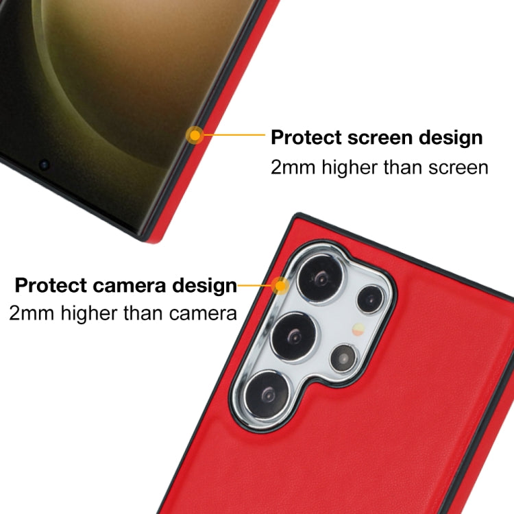 For Samsung Galaxy S24 Ultra 5G Leather Texture Full Coverage Phone Case(Red) - HoMEdemic™ 