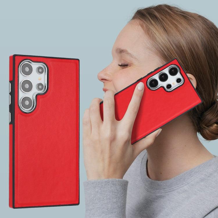 For Samsung Galaxy S24 Ultra 5G Leather Texture Full Coverage Phone Case(Red) - HoMEdemic™ 