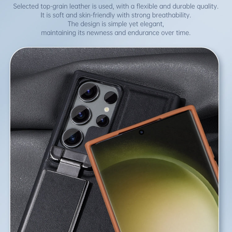 For Samsung Galaxy S24 Ultra 5G Lens Flip Cover All-inclusive Phone Case with Holder(Black) - HoMEdemic™ 