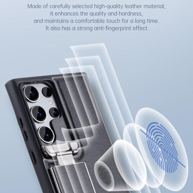 For Samsung Galaxy S24 Ultra 5G Lens Flip Cover All-inclusive Phone Case with Holder(Black) - HoMEdemic™ 