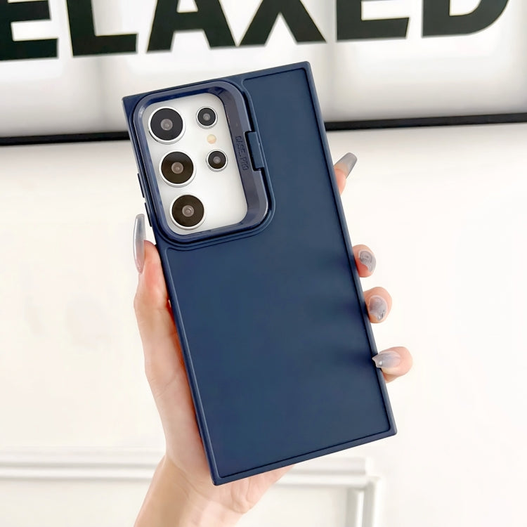 For Samsung Galaxy S24 Ultra 5G Lens Frame Holder Shockproof Phone Case(Blue) - HoMEdemic™ 