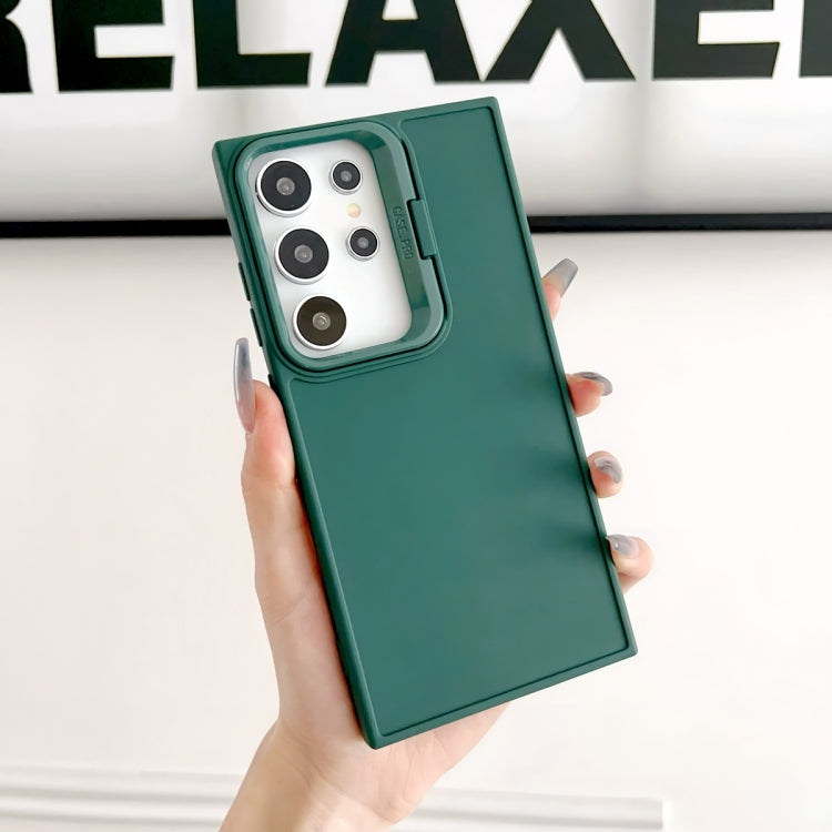 For Samsung Galaxy S24 Ultra 5G Lens Frame Holder Shockproof Phone Case(Green) - HoMEdemic™ 
