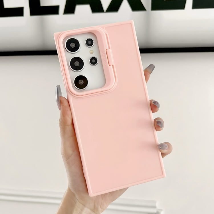 For Samsung Galaxy S24 Ultra 5G Lens Frame Holder Shockproof Phone Case(Pink) - HoMEdemic™ 