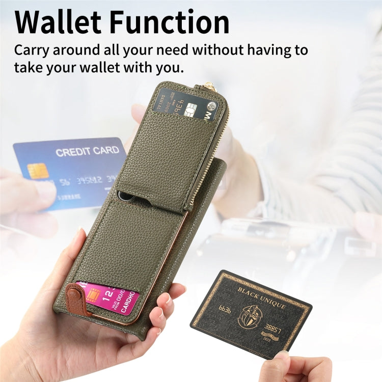 For Samsung Galaxy S24 Ultra 5G Litchi Leather Oil Edge Ring Zipper Wallet Back Phone Case(Green) - HoMEdemic™ 