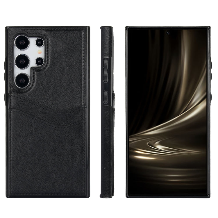 For Samsung Galaxy S24 Ultra 5G Litchi Leather Skin Card Slots Phone Case(Black) - HoMEdemic™ 