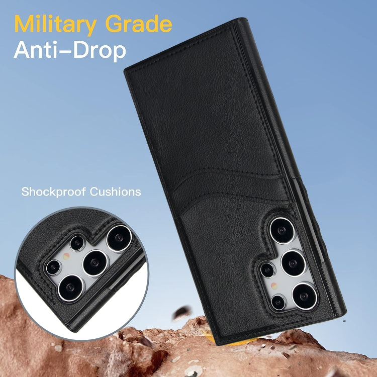 For Samsung Galaxy S24 Ultra 5G Litchi Leather Skin Card Slots Phone Case(Black) - HoMEdemic™ 