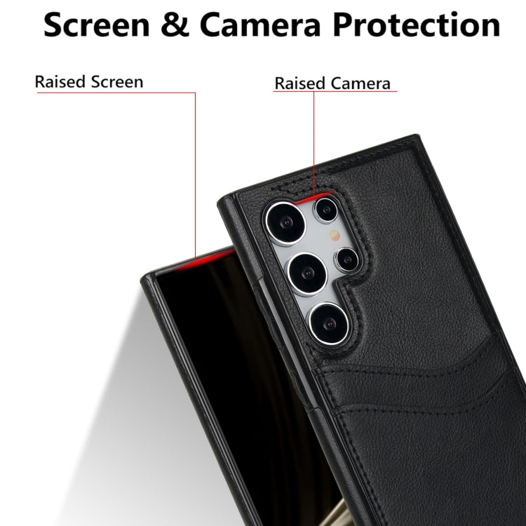 For Samsung Galaxy S24 Ultra 5G Litchi Leather Skin Card Slots Phone Case(Black) - HoMEdemic™ 