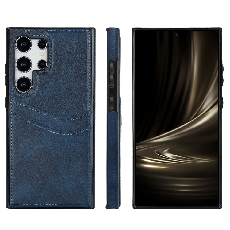 For Samsung Galaxy S24 Ultra 5G Litchi Leather Skin Card Slots Phone Case(Blue) - HoMEdemic™ 