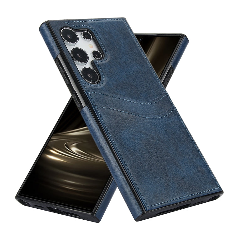For Samsung Galaxy S24 Ultra 5G Litchi Leather Skin Card Slots Phone Case(Blue) - HoMEdemic™ 