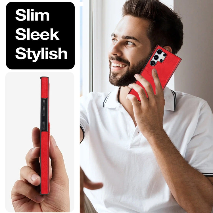 For Samsung Galaxy S24 Ultra 5G Litchi Leather Skin Card Slots Phone Case(Red) - HoMEdemic™ 
