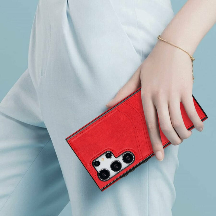 For Samsung Galaxy S24 Ultra 5G Litchi Leather Skin Card Slots Phone Case(Red) - HoMEdemic™ 