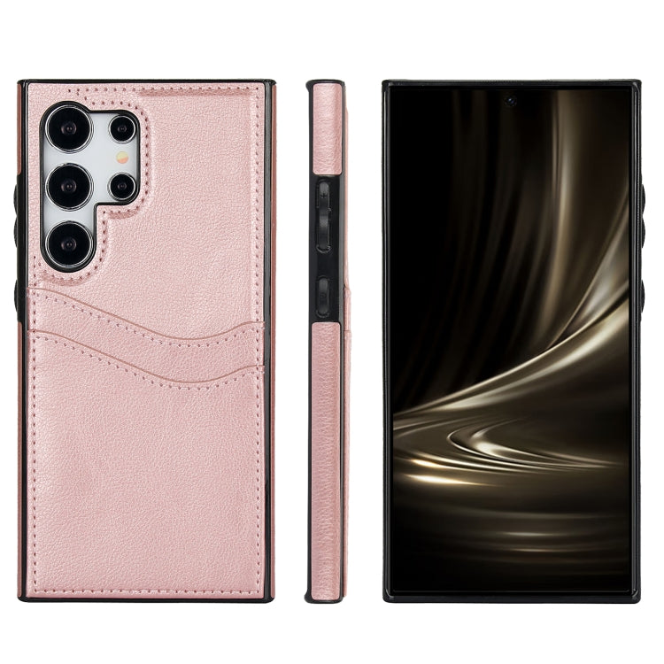 For Samsung Galaxy S24 Ultra 5G Litchi Leather Skin Card Slots Phone Case(Rose Gold) - HoMEdemic™ 