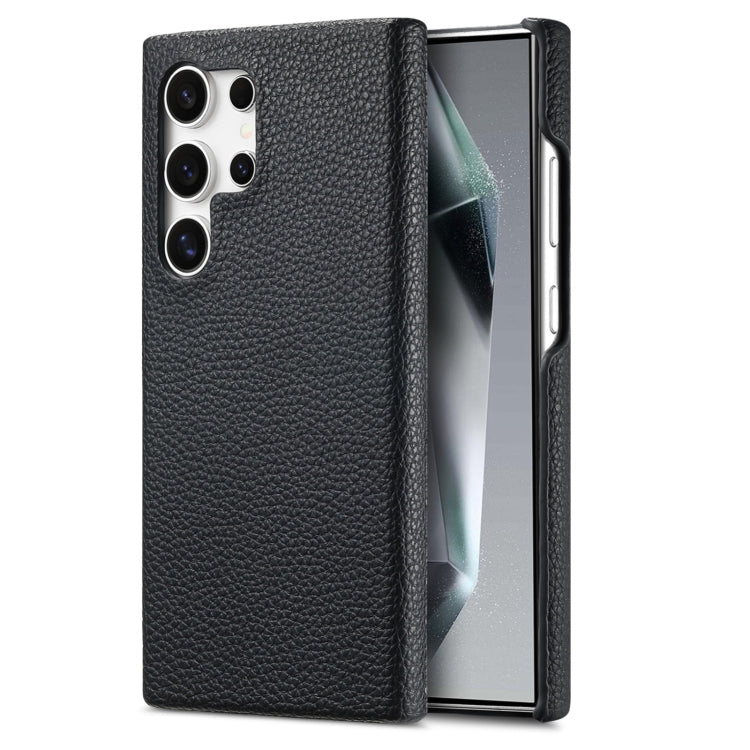 For Samsung Galaxy S24 Ultra 5G Litchi Oil Edge Leather Back Phone Case(Black) - HoMEdemic™ 