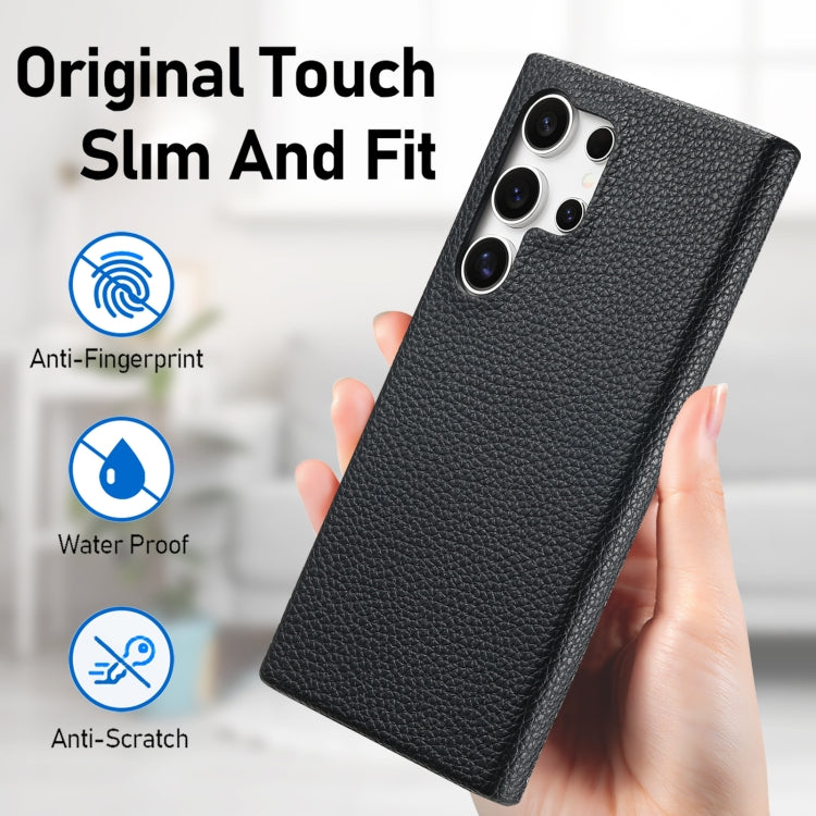 For Samsung Galaxy S24 Ultra 5G Litchi Oil Edge Leather Back Phone Case(Black) - HoMEdemic™ 
