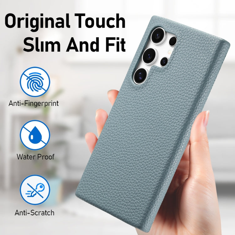 For Samsung Galaxy S24 Ultra 5G Litchi Oil Edge Leather Back Phone Case(Blue) - HoMEdemic™ 