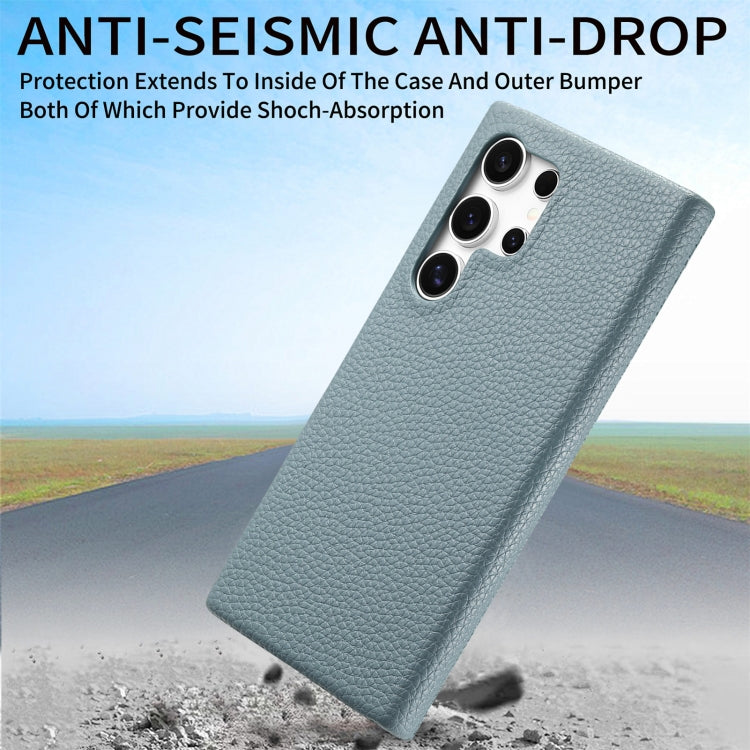 For Samsung Galaxy S24 Ultra 5G Litchi Oil Edge Leather Back Phone Case(Blue) - HoMEdemic™ 
