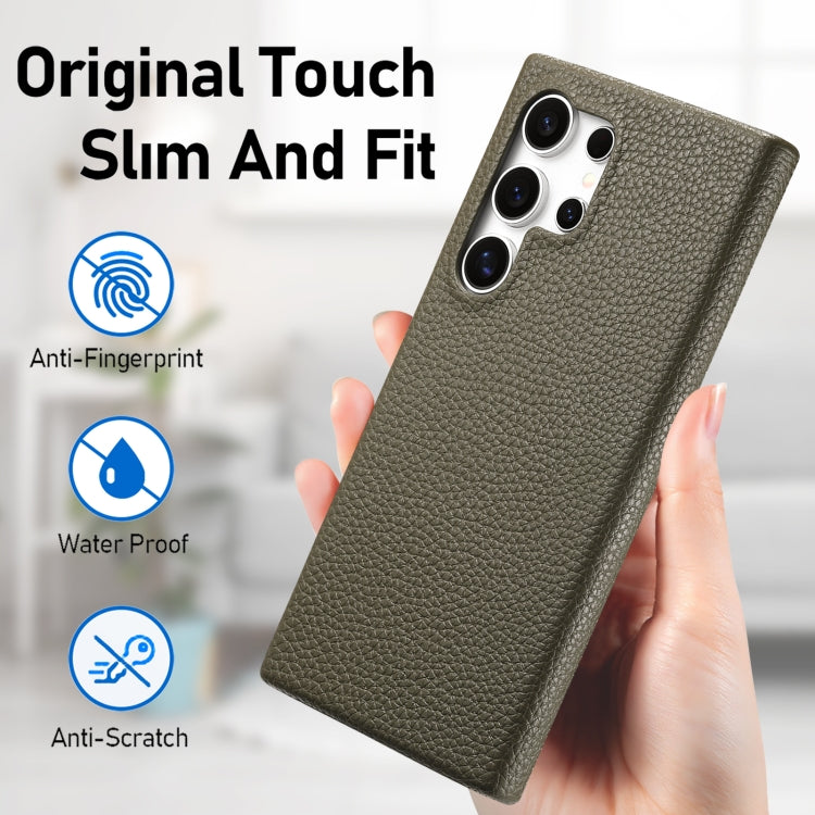 For Samsung Galaxy S24 Ultra 5G Litchi Oil Edge Leather Back Phone Case(Green) - HoMEdemic™ 