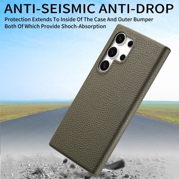 For Samsung Galaxy S24 Ultra 5G Litchi Oil Edge Leather Back Phone Case(Green) - HoMEdemic™ 