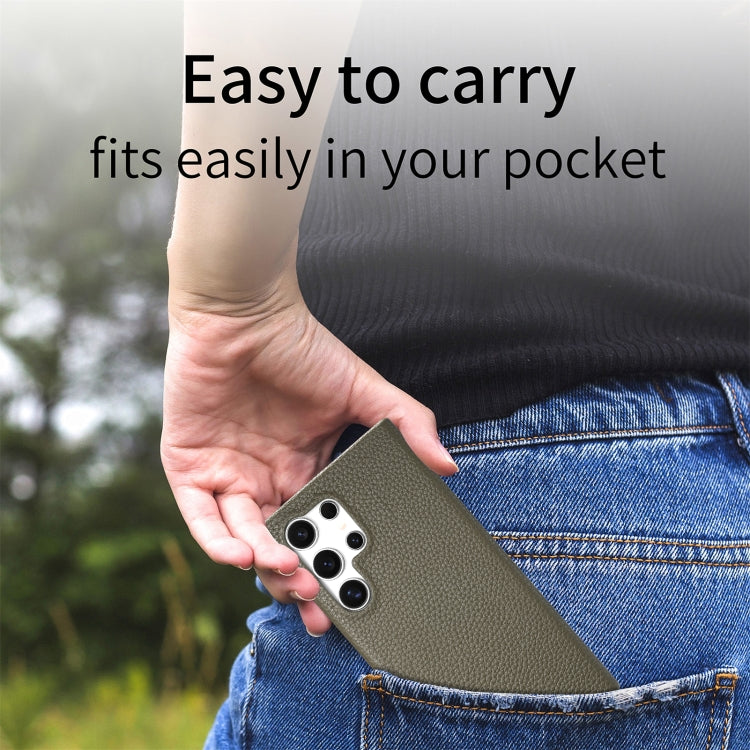For Samsung Galaxy S24 Ultra 5G Litchi Oil Edge Leather Back Phone Case(Green) - HoMEdemic™ 