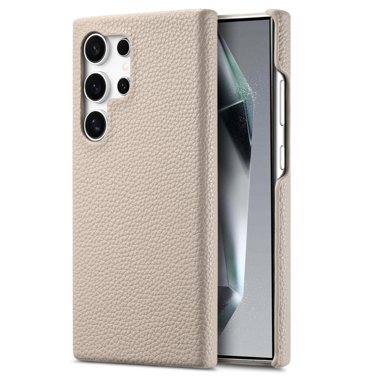 For Samsung Galaxy S24 Ultra 5G Litchi Oil Edge Leather Back Phone Case(Khaki) - HoMEdemic™ 