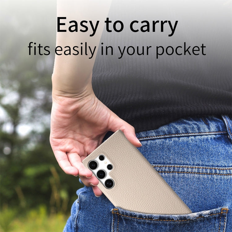 For Samsung Galaxy S24 Ultra 5G Litchi Oil Edge Leather Back Phone Case(Khaki) - HoMEdemic™ 