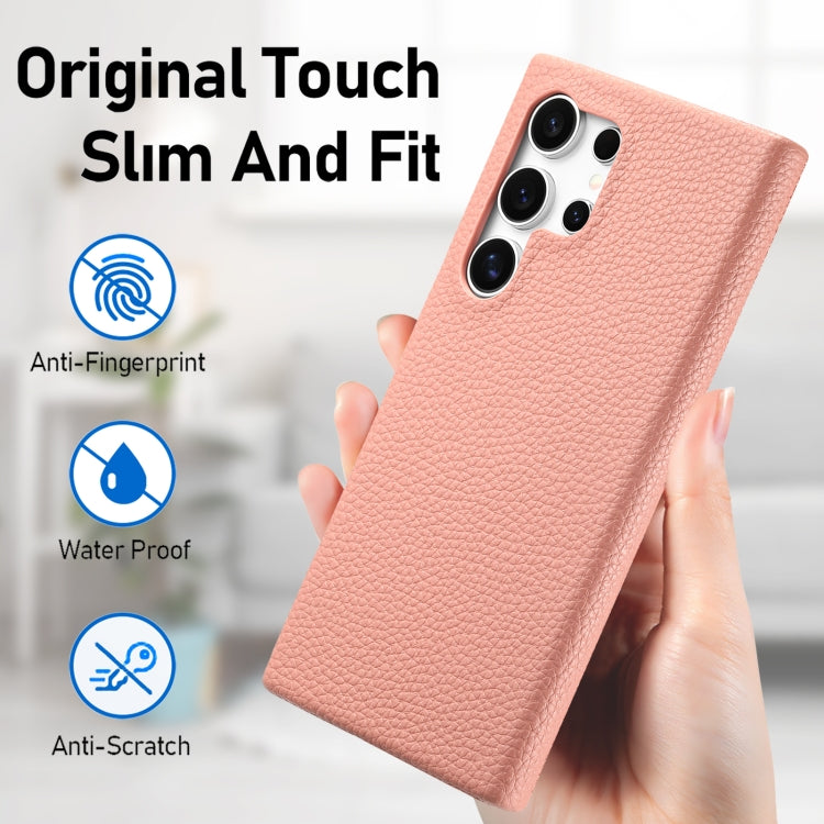 For Samsung Galaxy S24 Ultra 5G Litchi Oil Edge Leather Back Phone Case(Pink) - HoMEdemic™ 