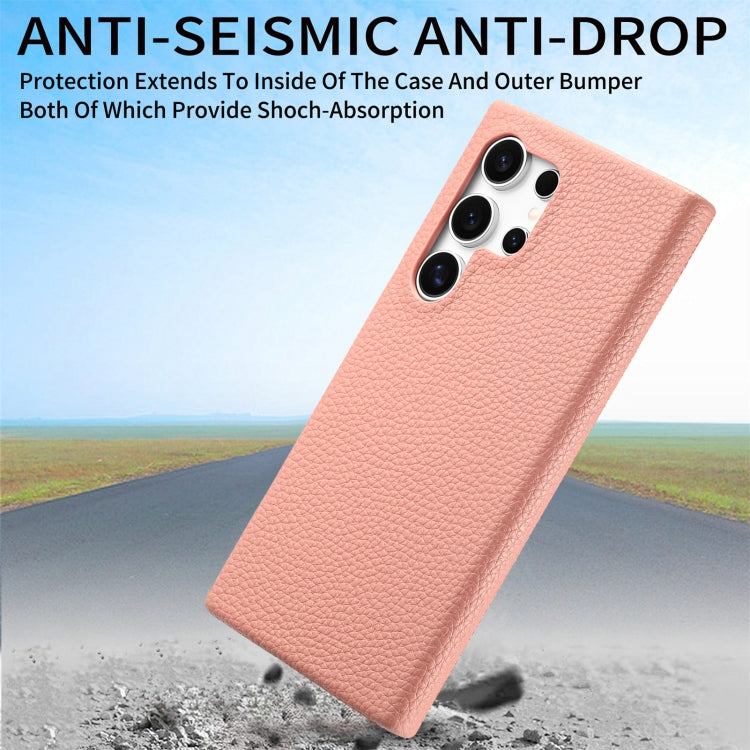 For Samsung Galaxy S24 Ultra 5G Litchi Oil Edge Leather Back Phone Case(Pink) - HoMEdemic™ 