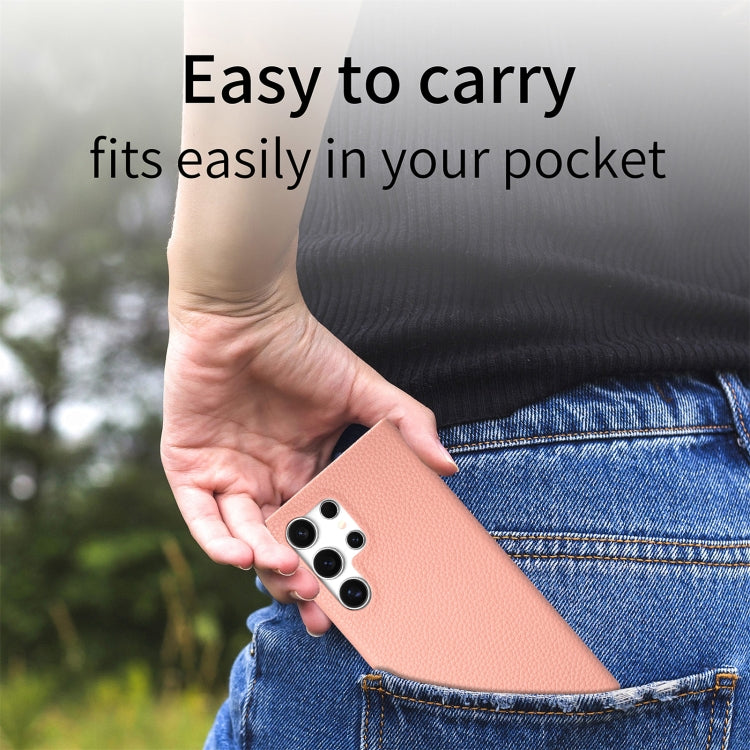 For Samsung Galaxy S24 Ultra 5G Litchi Oil Edge Leather Back Phone Case(Pink) - HoMEdemic™ 