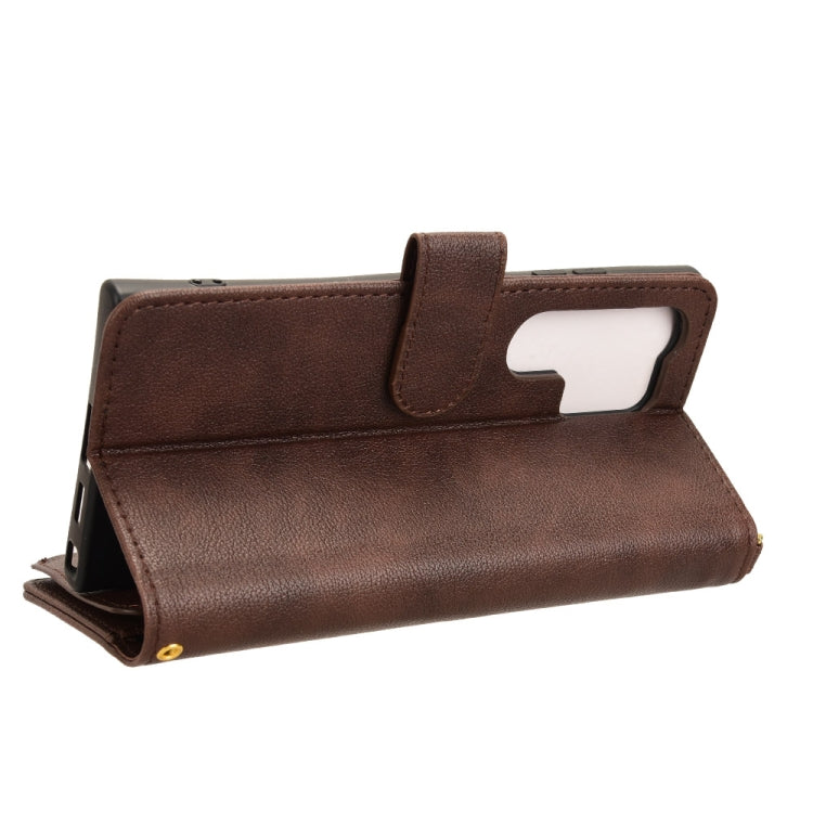 For Samsung Galaxy S24 Ultra 5G Litchi Texture Zipper Leather Phone Case(Brown) - HoMEdemic™ 