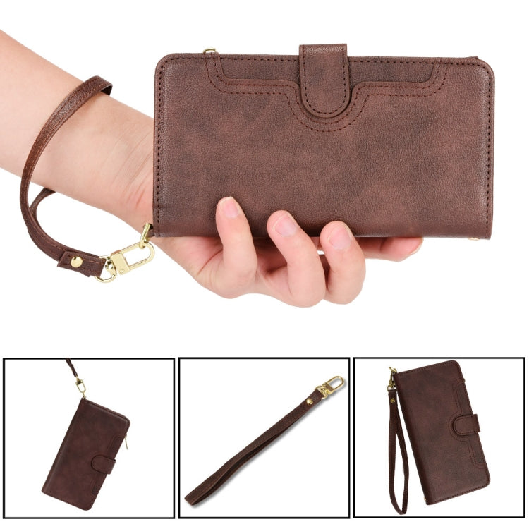For Samsung Galaxy S24 Ultra 5G Litchi Texture Zipper Leather Phone Case(Brown) - HoMEdemic™ 