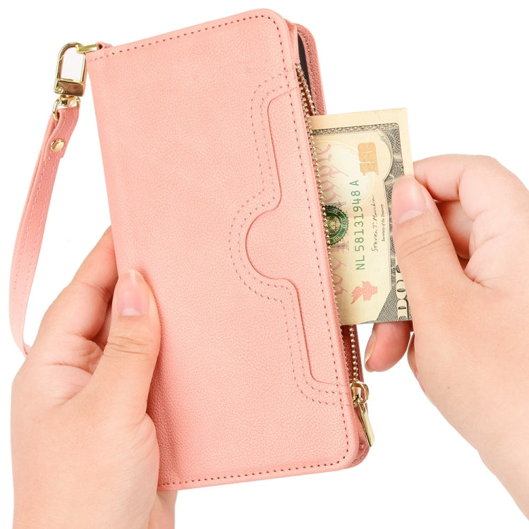For Samsung Galaxy S24 Ultra 5G Litchi Texture Zipper Leather Phone Case(Pink) - HoMEdemic™ 