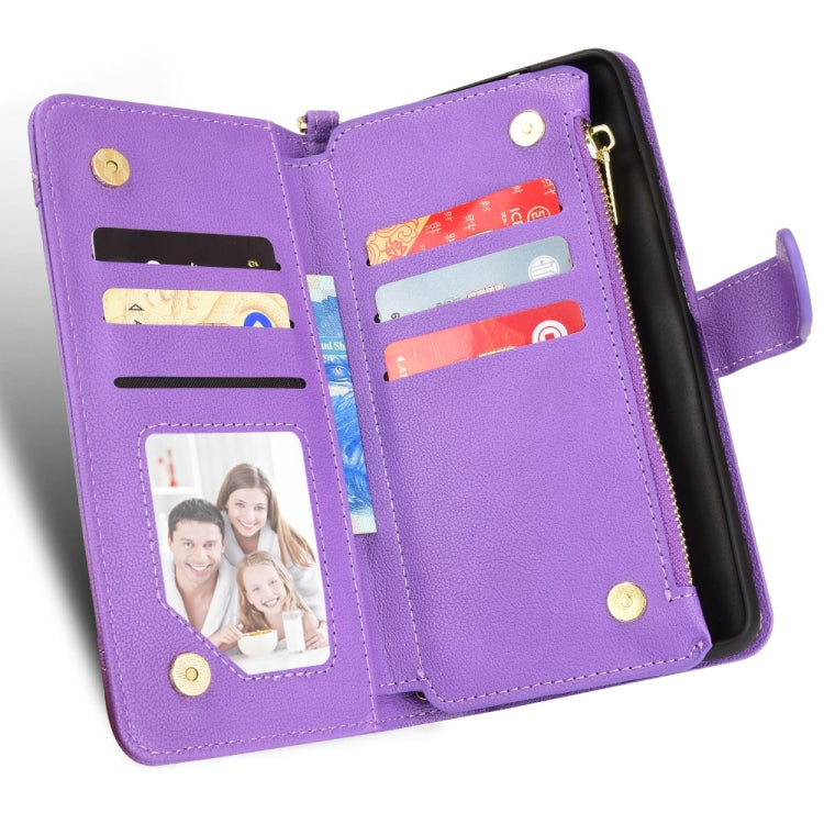 For Samsung Galaxy S24 Ultra 5G Litchi Texture Zipper Leather Phone Case(Purple) - HoMEdemic™ 
