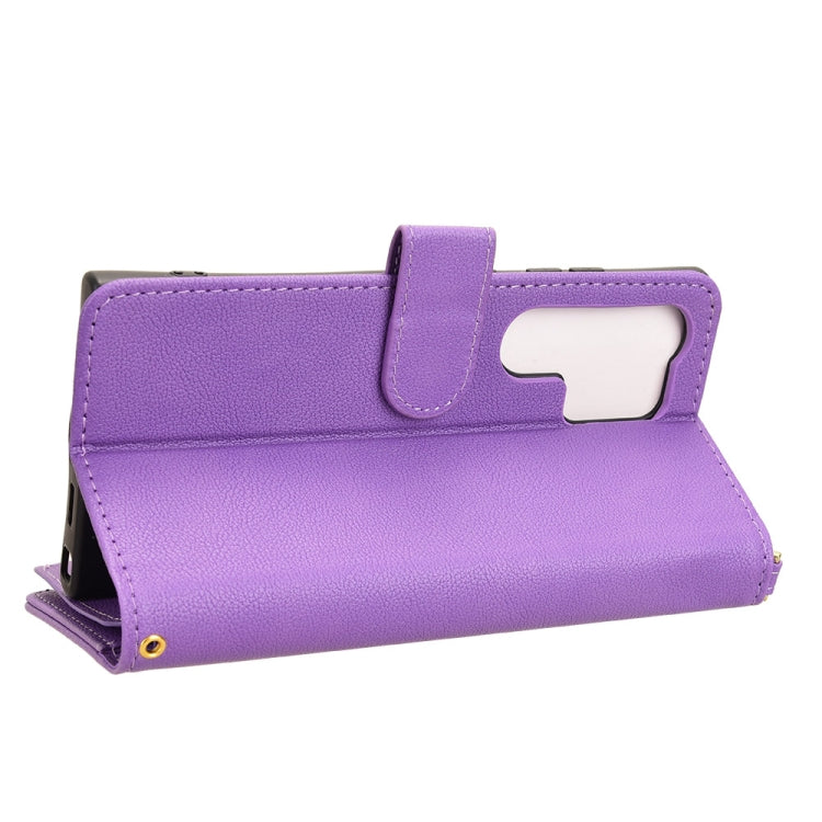 For Samsung Galaxy S24 Ultra 5G Litchi Texture Zipper Leather Phone Case(Purple) - HoMEdemic™ 