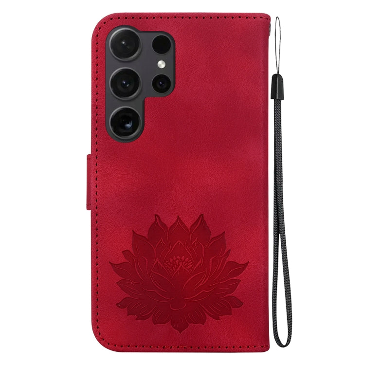 For Samsung Galaxy S24 Ultra 5G Lotus Embossed Leather Phone Case(Red) - HoMEdemic™ 
