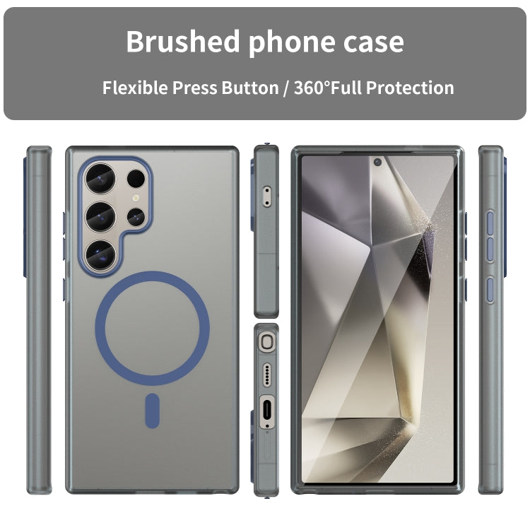 For Samsung Galaxy S24 Ultra 5G MagSafe Frosted Translucent TPU + PC Full Coverage Phone Case(Dark Blue) - HoMEdemic™ 