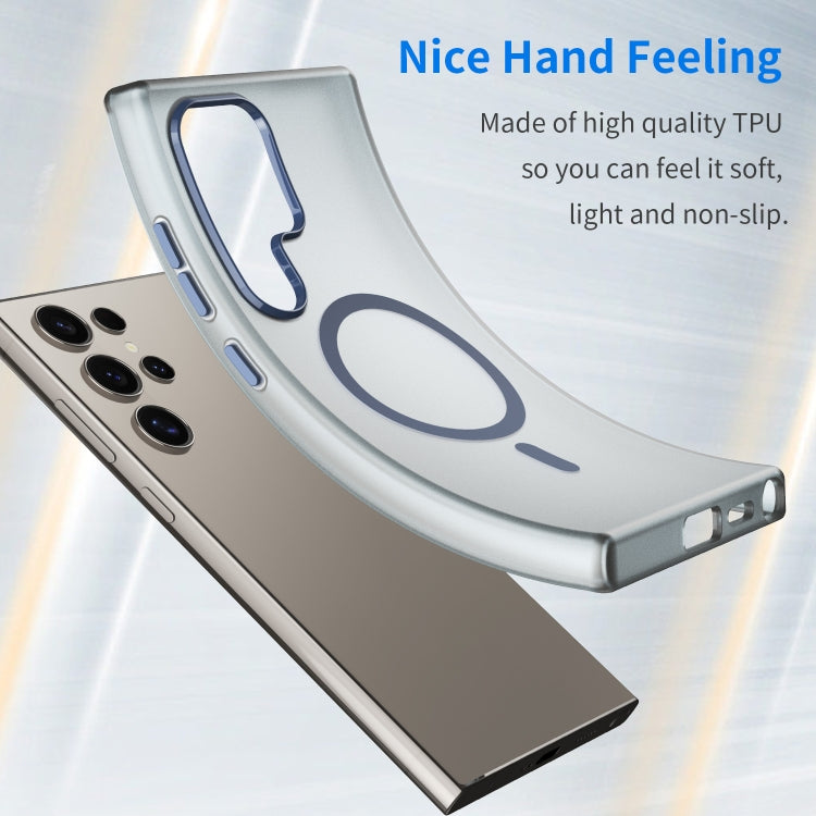 For Samsung Galaxy S24 Ultra 5G MagSafe Frosted Translucent TPU + PC Full Coverage Phone Case(Dark Blue) - HoMEdemic™ 
