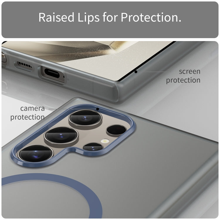 For Samsung Galaxy S24 Ultra 5G MagSafe Frosted Translucent TPU + PC Full Coverage Phone Case(Dark Blue) - HoMEdemic™ 