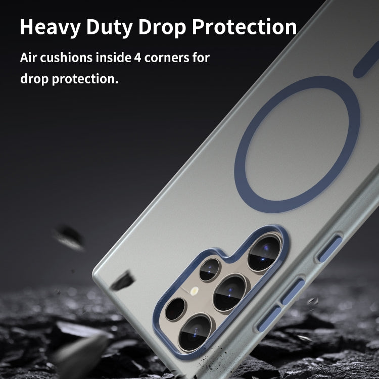 For Samsung Galaxy S24 Ultra 5G MagSafe Frosted Translucent TPU + PC Full Coverage Phone Case(Dark Blue) - HoMEdemic™ 