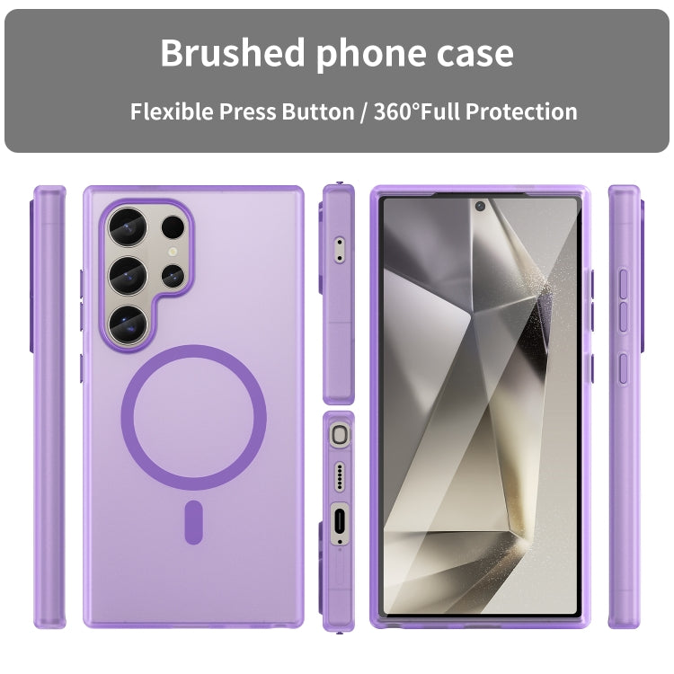 For Samsung Galaxy S24 Ultra 5G MagSafe Frosted Translucent TPU + PC Full Coverage Phone Case(Dark Purple) - HoMEdemic™ 