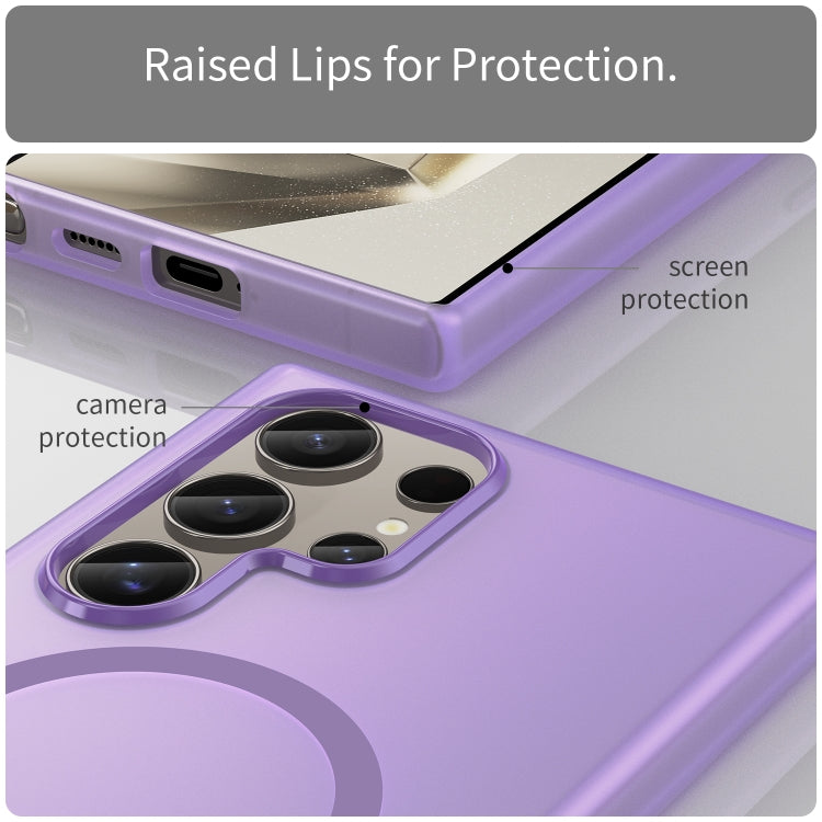 For Samsung Galaxy S24 Ultra 5G MagSafe Frosted Translucent TPU + PC Full Coverage Phone Case(Dark Purple) - HoMEdemic™ 